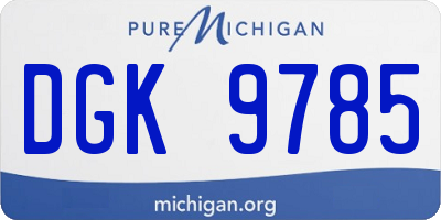 MI license plate DGK9785