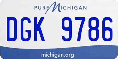 MI license plate DGK9786