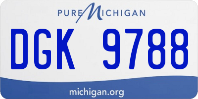 MI license plate DGK9788