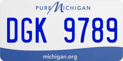 MI license plate DGK9789
