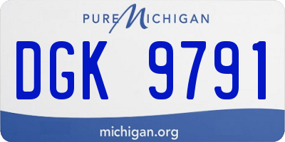 MI license plate DGK9791