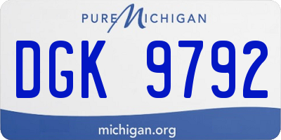 MI license plate DGK9792