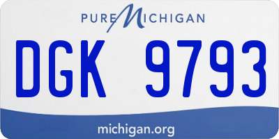 MI license plate DGK9793