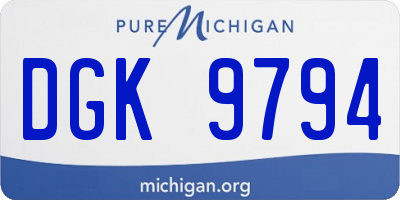 MI license plate DGK9794