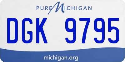 MI license plate DGK9795