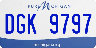 MI license plate DGK9797