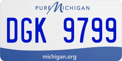 MI license plate DGK9799