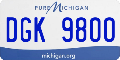 MI license plate DGK9800