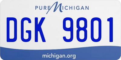 MI license plate DGK9801