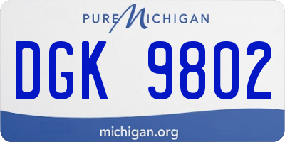 MI license plate DGK9802