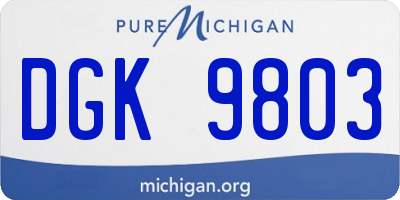 MI license plate DGK9803