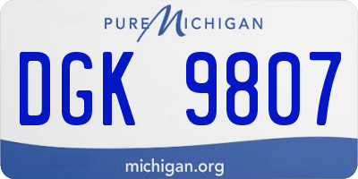 MI license plate DGK9807