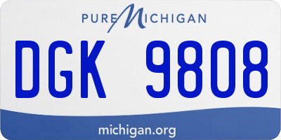 MI license plate DGK9808