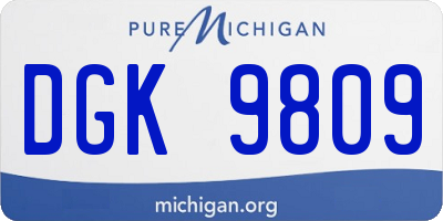 MI license plate DGK9809