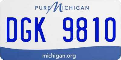 MI license plate DGK9810