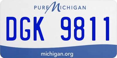 MI license plate DGK9811