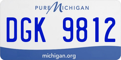 MI license plate DGK9812