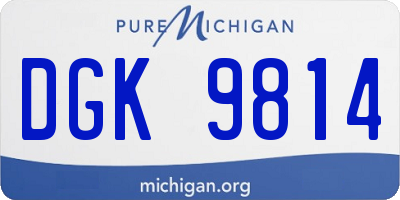 MI license plate DGK9814