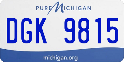 MI license plate DGK9815
