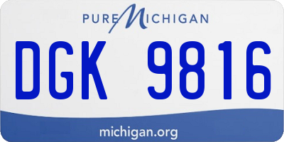 MI license plate DGK9816