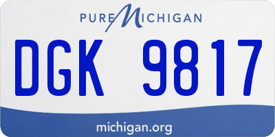 MI license plate DGK9817