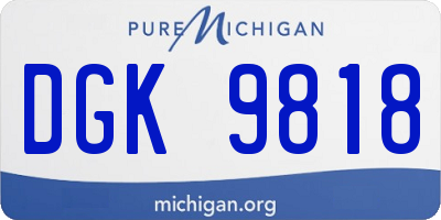 MI license plate DGK9818