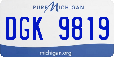 MI license plate DGK9819