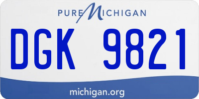 MI license plate DGK9821