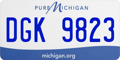 MI license plate DGK9823