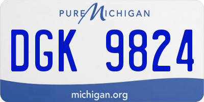 MI license plate DGK9824