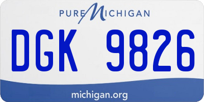 MI license plate DGK9826
