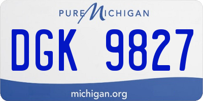 MI license plate DGK9827