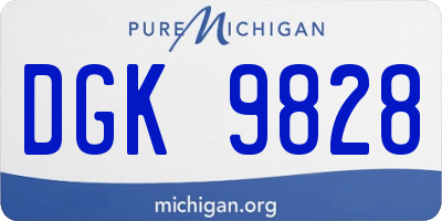 MI license plate DGK9828