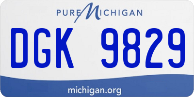 MI license plate DGK9829
