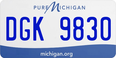 MI license plate DGK9830