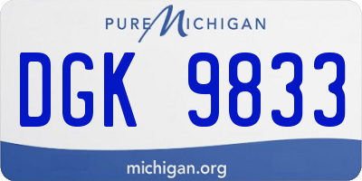 MI license plate DGK9833