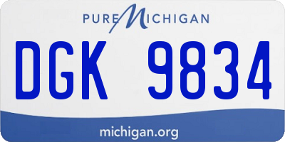 MI license plate DGK9834