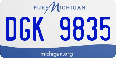 MI license plate DGK9835