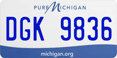 MI license plate DGK9836