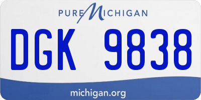 MI license plate DGK9838
