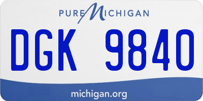MI license plate DGK9840