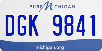 MI license plate DGK9841