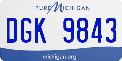 MI license plate DGK9843