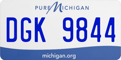MI license plate DGK9844