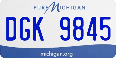MI license plate DGK9845
