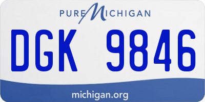 MI license plate DGK9846