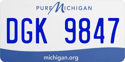 MI license plate DGK9847