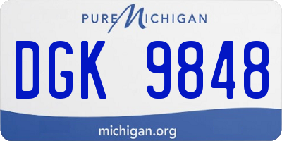 MI license plate DGK9848