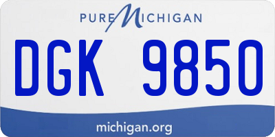 MI license plate DGK9850