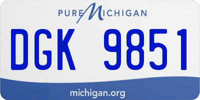 MI license plate DGK9851